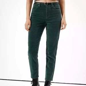 American Eagle Green Corduroy Mom Jean 14
